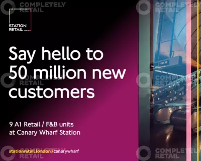 9 New Retail Units, Canary Wharf Underground Station, Canary Wharf Station City of London, E14 5NY